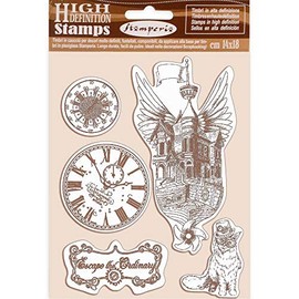 STAMPERIA INTERNATIONAL KFT WTKCC190 Stamperia - HD Natural Rubber - Stamp Lady Vagabond Flying Ship, Rubber, 14 x 18 cm
