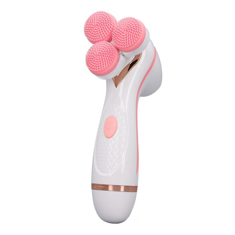 Electric Facial Cleansing Brush 3 Head Massage Facial Exfoliating Silicone