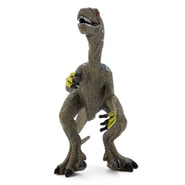 Zappi Co Childrens Velociraptor Blue/Grey Dinosaur Figure Toy (14cm Length) Realistic Detailed Dino Collection for Kids - Action Figures for Playtime Fun & Learning