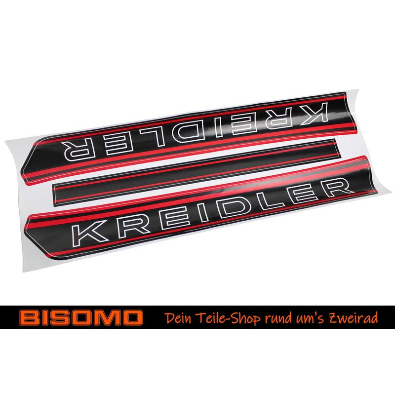 BISOMO Tank Sticker Kreidler Lettering in Black/Red, Complete Sheet with