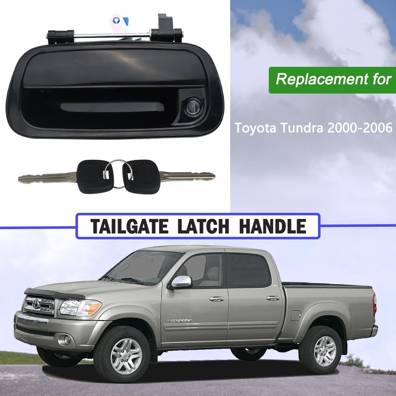 Osompar Exterior Tailgate Handle with Key Lock Cylinder Compatible with