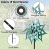Viveta Metal Wind Spinners,53.5" Kinetic Wind Sculptures,Green Garden Pinwheels Double