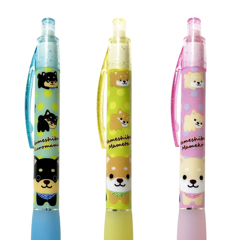 Traveling Mame Shiba Ballpoint Pen Set of 3 Black Ink