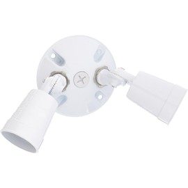 Diodesy- Dual Head Flood Light Outdoor Security Wall Mount 60W Max 2-Lamp E26 Socket (Bulbs Not Included) Waterproof Industrial Adjustable Twin Head for Yard Patio Garage White Finish UL Listed