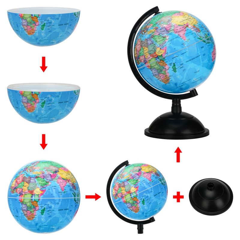 Topglobe Educational World Globe 20cm Swivel Rotating Desk Top Globe