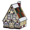 Bieye L10677 Gingerbread House Tiffany Style Stained Glass Accent Table