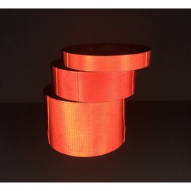 Oralite V82 Red Reflective Tape Brightest Colored Tape on Market (900+ Candelas) Orafol Reflexite Safety Tape (4" Inch, 5' Feet)