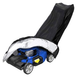 Hoypeyfiy Lawn Mower Cover Waterproof UV-proof Drawstring Protective Cover Lawnmower Oxford Fabric Protector (76x25x44inch)