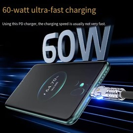 Aswalling 180° Swivel Double Elbow Mech Data Cable Type-C to Type-C Fast Charging & Data Transfer Cable for Laptops and Tablets 1m