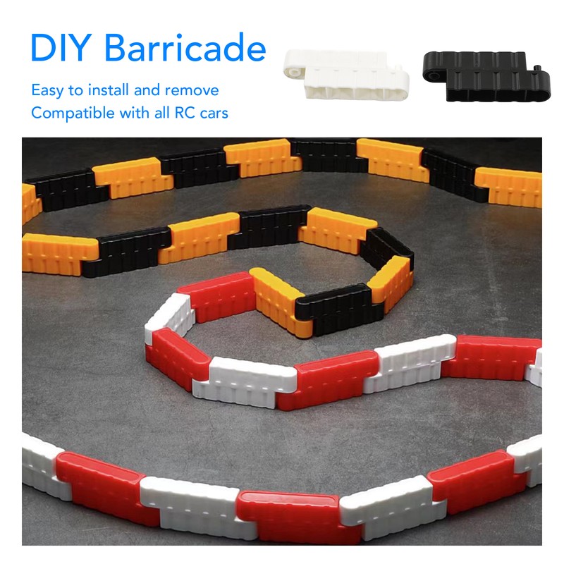 60pcs RC Car Barrier Black White RC Car Race Track