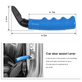 MTRPS Car Door Handle for Elderly, Multifunction Door Latch Auto Grab Bar Cane with Non-Slip Grip, Portable Vehicle Support Handle Assistive Device to Help Get Out, Car Accessories (Blue)