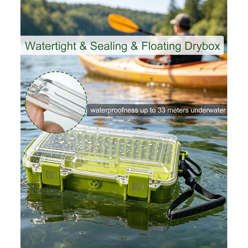 Uxwuy Waterproof Dry Box Protective Hard Case - Olive Green