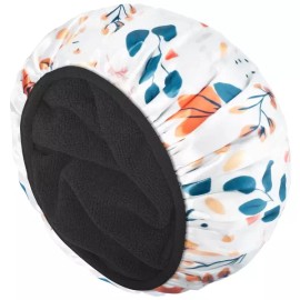 아쿠아 샤워 캡 테리 안감 재사용 가능한 3중 방수 목욕 여성 장발용 엑스트라 라지 Waterproof Shower Cap with Terry Lining, Reusable, 3-Layer, Extra Large for Long Hair Women [01]