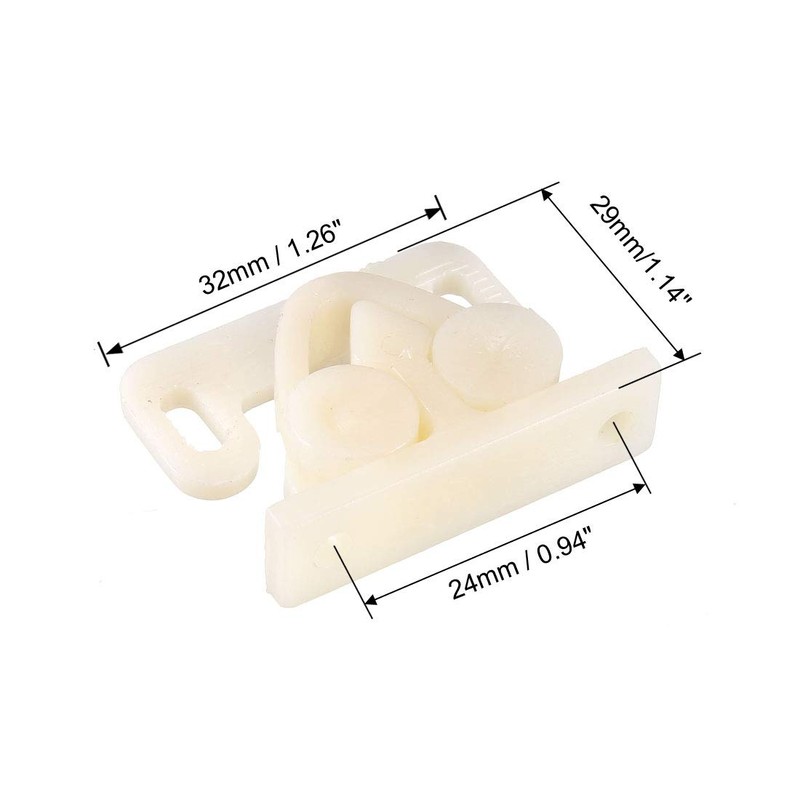 sourcing map Furniture Cabinet Closet Door Double Roller Catch ABS