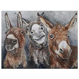 Cross Stitch Kits for Beginners Adults Pre-Printed Easy Funny Pattern UK Animal Donkey 11ct DIY Embroidery Crafts for Needle Point Starter Kit Home Decor Gift（16×20inch)