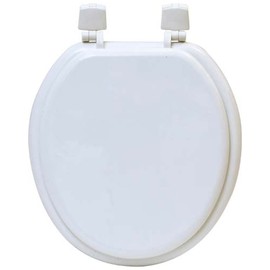 White Round Molded Wood Toilet Seat 17 Inches