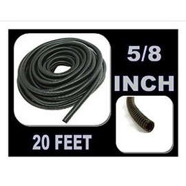 American Terminal 20 FT 5/8" INCH Split Loom Tubing Wire Conduit Hose Cover Auto Home Marine Black