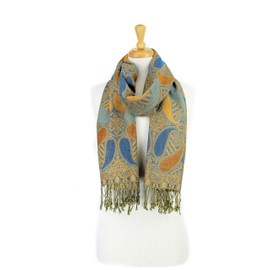 PASKMLNA Chal reversible de cachemira, colores elegantes, A18-18 Naranja-Azul, L