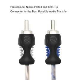 RECOIL RCI23 100% Oxygen Free Copper 3ft 2-Channel RCA Audio Cable, Twisted Pair with Noise Reduction