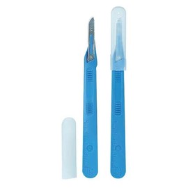 Mediware Disposable Scalpel Figure 10 with Protective Cap, Individually Sterile Packed, Pack of 10