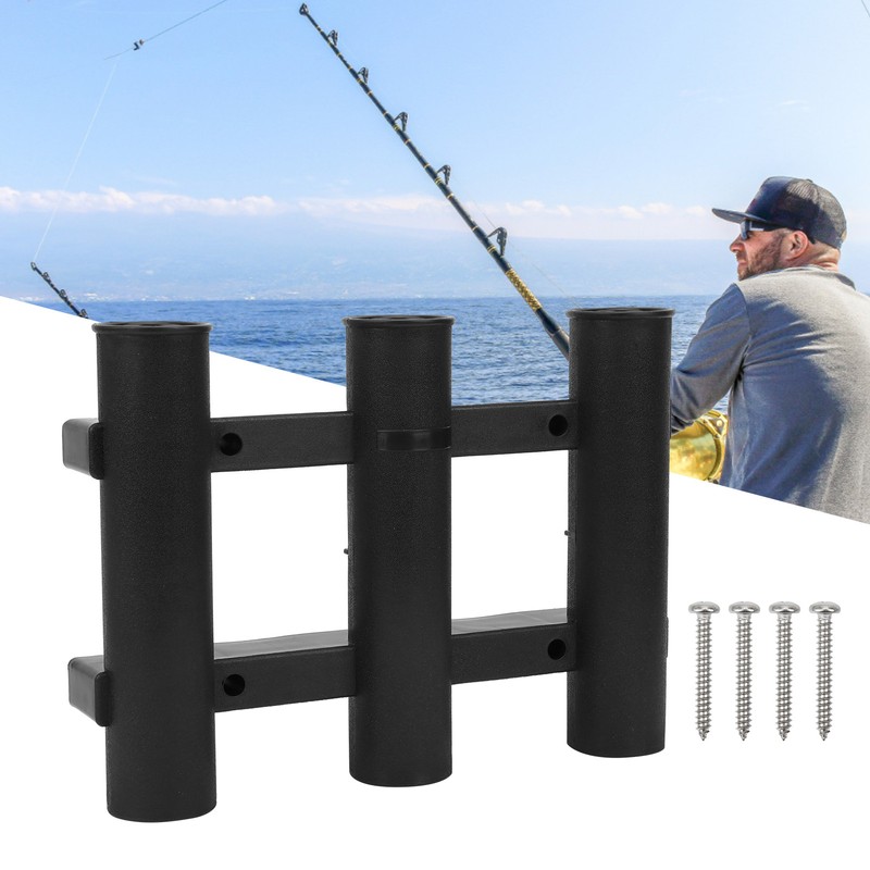 Rod Storage Holder Wall Side Mounted 3 Tube Fishing Pole