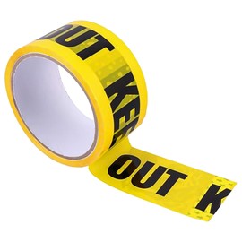 Zhejia KEEP OUT Barricade Tape, No Access Warning Tape, 9.8 ft (25 m) x Width 1.9 inches (48 mm), Warning Safety Sign, Hazard Display, Barricade, Yellow, For Warning Outdoors, Indoors, Entryways