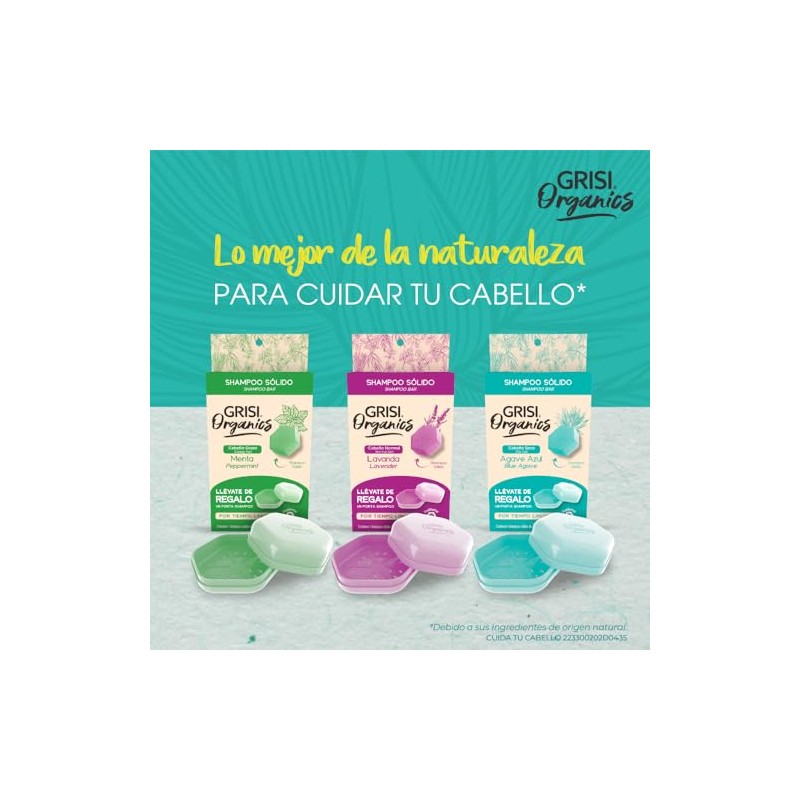 Shampoo Sólido Agave Azul para Cabello Seco, 75gr
