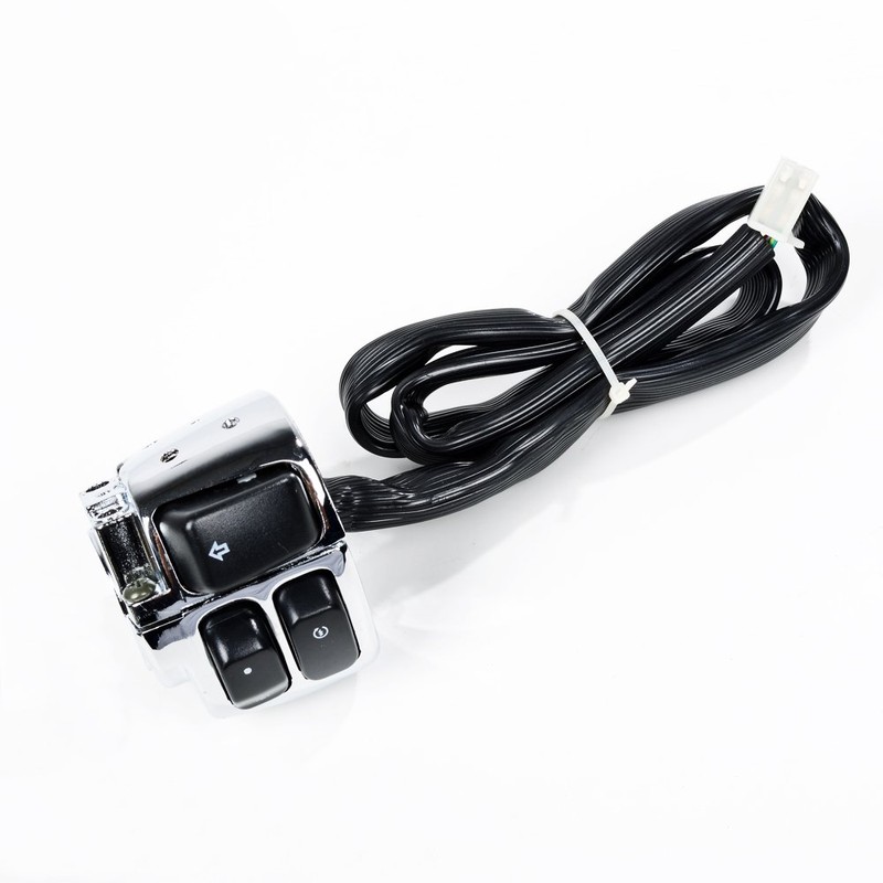 Chrome Head Turn Signal Light Horn Switch + Harness Compatible