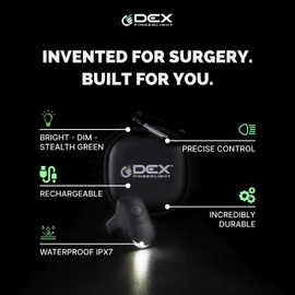 DEX FINGERLIGHT - High Tech Wearable LED Flashlight - Rechargeable Fingerlight - 3 Light Modes - IPX7 Weather Resistant - USB-C Charging - Custom Fit Ring - Long Lasting Battery - Black