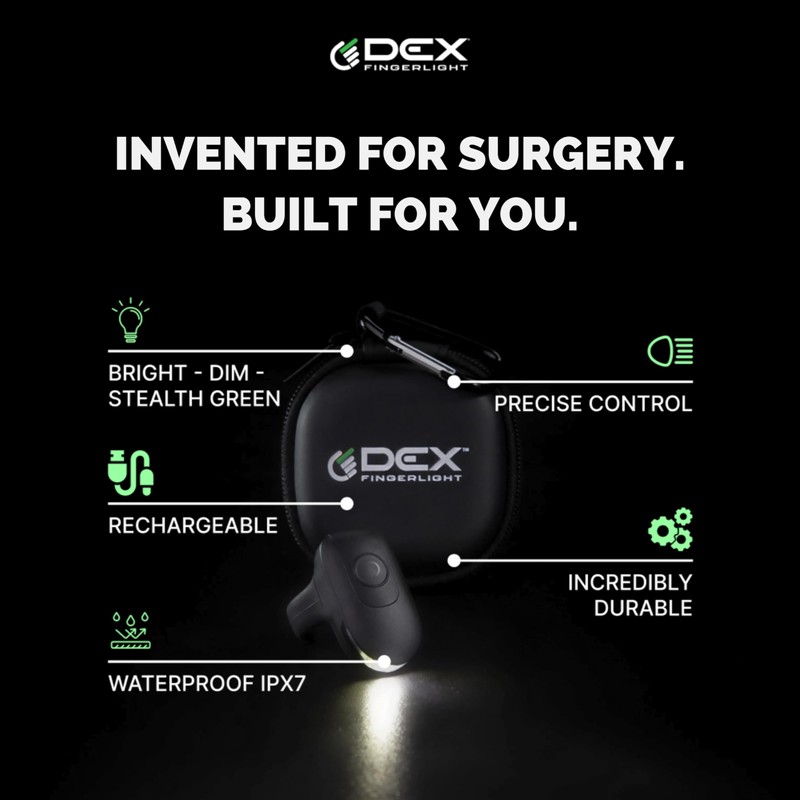 DEX FINGERLIGHT - High Tech Wearable LED Flashlight - Rechargeable