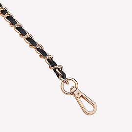 UnnFiko 43" DIY Chain Crossbody Strap, Handmade Handbag Chains Accessories Purse Straps Shoulder Cross Body Replacement Straps (Black & Gold, Metal Chain)