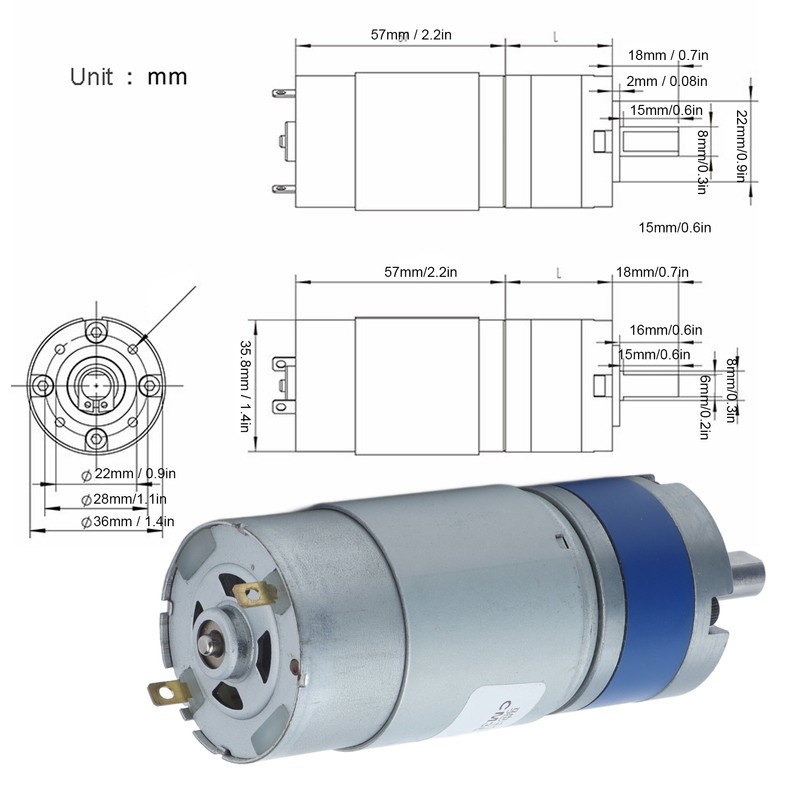 Planetary Gear Motor Reduction Stable Performance Large Torsion Low Noise