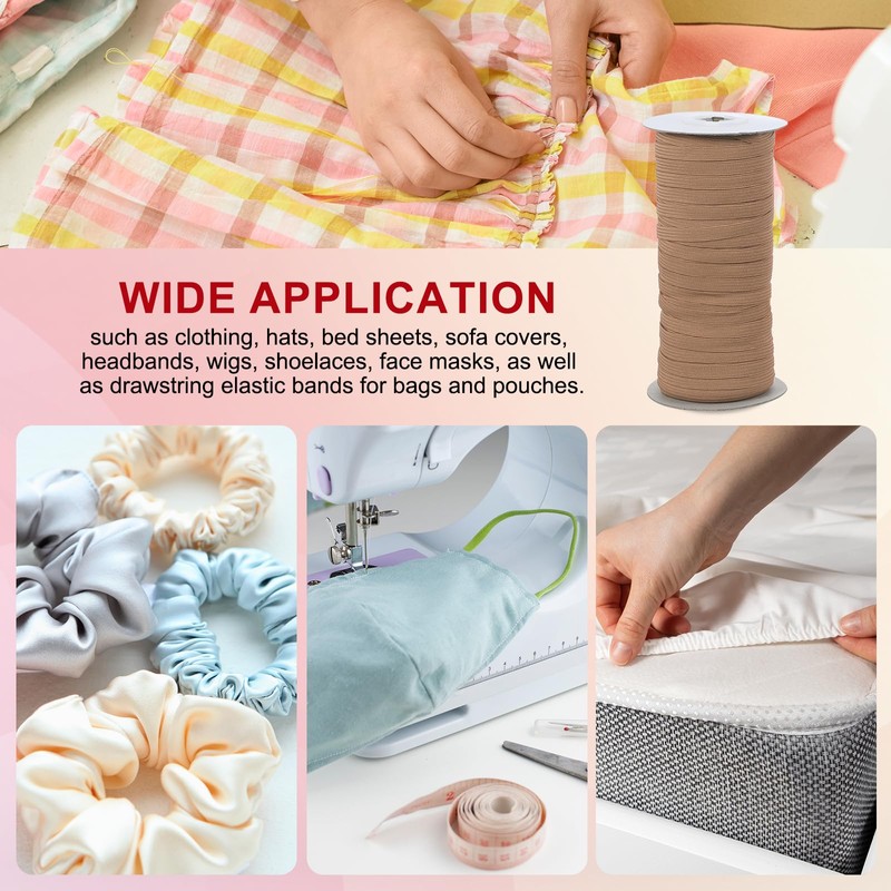 PATIKIL Elastic Bands 6mm x 45 Meters, Polyester Flat Elastic