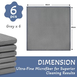 SOMLAW Hausfelder Microfibre Towels Sauna Towel 40 x 40 cm Microfibre Car Care Window Cloth Streak-Free Cleaning Cloth Kitchen 100% Cotton Microfibre Cloths Car Dust Cloths Pack of 6