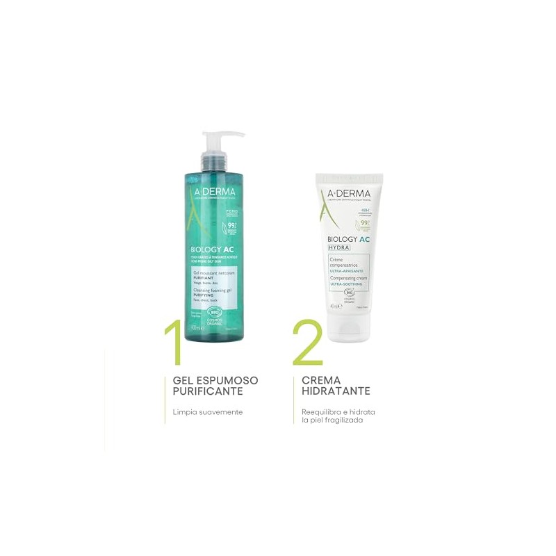 Aderma Biology Gel Limpiador Purificante Piel Mixta Grasa Tendencia Acnéica