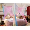 Rainbow Mosquito Net for Double Bed 4 Corner Post Elegant