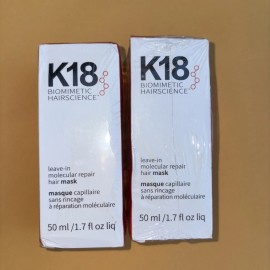 K18 2 Pack!  K18 Leave-in Molecular Repair Hair Mask 0.5 oz / 15ml. New in Box