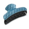95mm Across/Large Shiny Blue Herringbone Pattern Acrylic Hair Claw/Hair Clamp