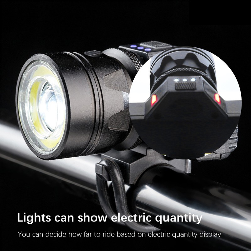 Bicycle Zoom Aluminium Alloy Headlight Detachable Bike Cycling Warning Light