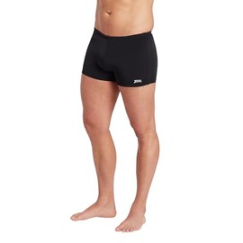 Zoggs Men's Cottesloe Hip Racer Swimming Trunks, Chlorine Resistant Fabric - Black, UK Size 40/100 cm