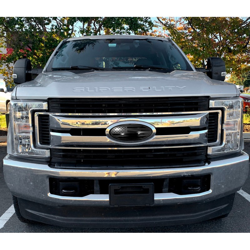 12 inch Front Grille Tailgate Rear Aluminum Overlay American Black