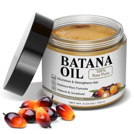 Dr. Sebi 100% Organic Batana Oil for Hair Growth - Unrefined & Natural for Hair Growth, Thickness & Shine, Repair Damaged Hair, Reduces Hair Loss, Fights Frizz & Split Ends - For Men & Women