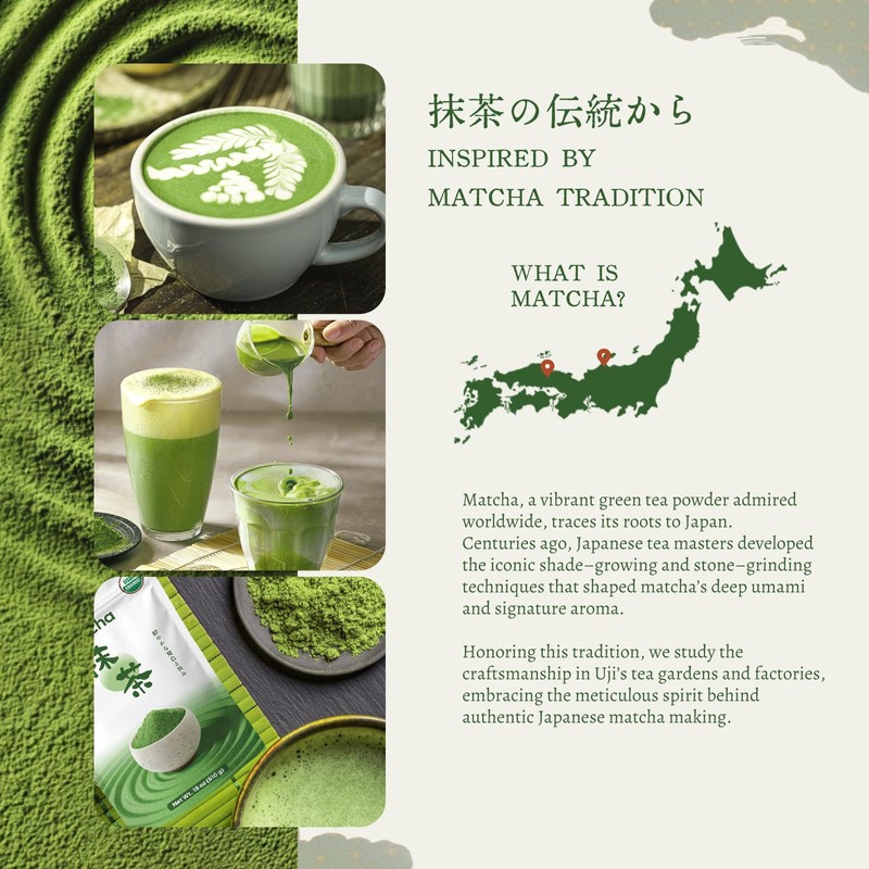 Japanese Organic Matcha Powder 18oz: Culinary Grade Green Tea Powder