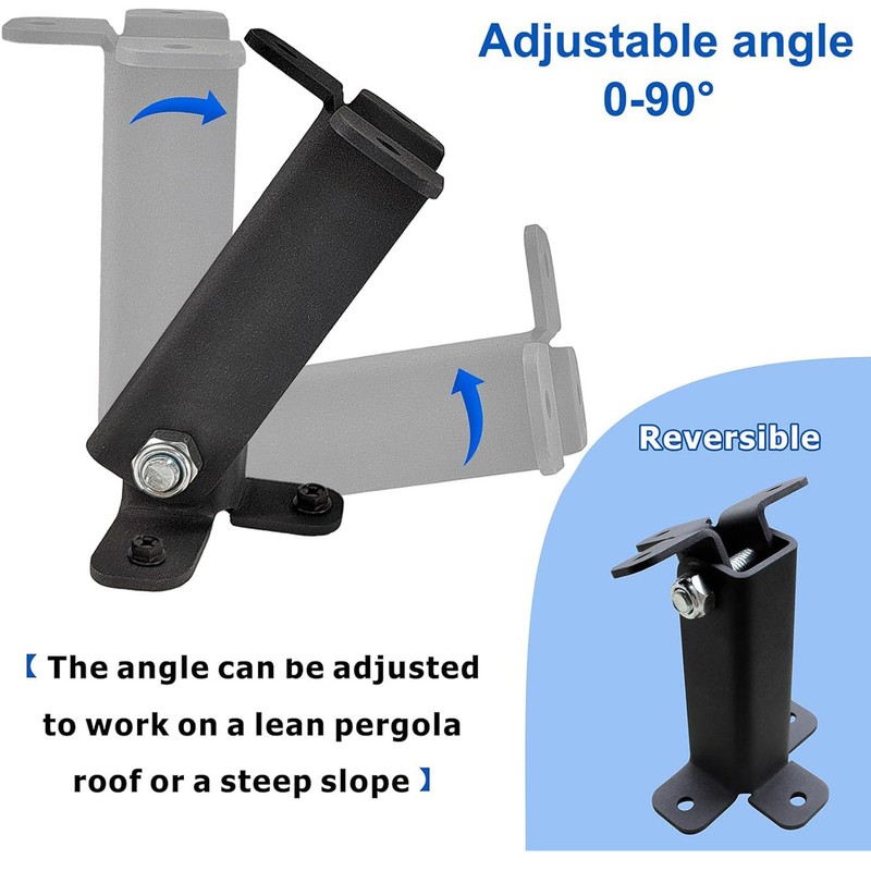 Roof Riser Bracket Heavy Duty Adjustable Stainless Steel Pergola Support