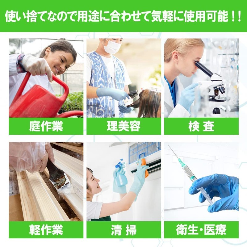 Meisei Hybrid Gloves, Nitrile + PVC Gloves, Large, 100 Pieces,