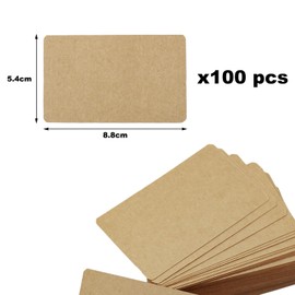 Pack of 100 Blank Playing Cards, Business Cards, Blank Cards, Blank Playing Cards, Flash Cards, Business Cards, Blank White Postcard, Thank You Card, Kraft Paper, 54 x 88 mm