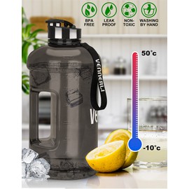 Vennerli Large Sports Water Bottle, 2.2 Litres - BPA-Free, Leak-Proof - for Gym, Diet, Bodybuilding, Outdoor Sports, Hiking, Office