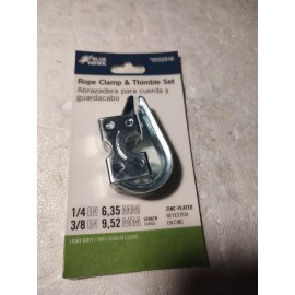 Blue Hawk NEW Blue Hawk Rope Clamp And Thimble Sets 1/4" & 3/8" Light Duty #0552818