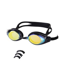 IST G39 Adult Swim Goggles with Anti-UV Polycarbonate Mirrored Lens (Black)
