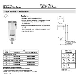 Parker-Watts F504-02AH Mini Series Pneumatic Filter 1/4 IN NPT